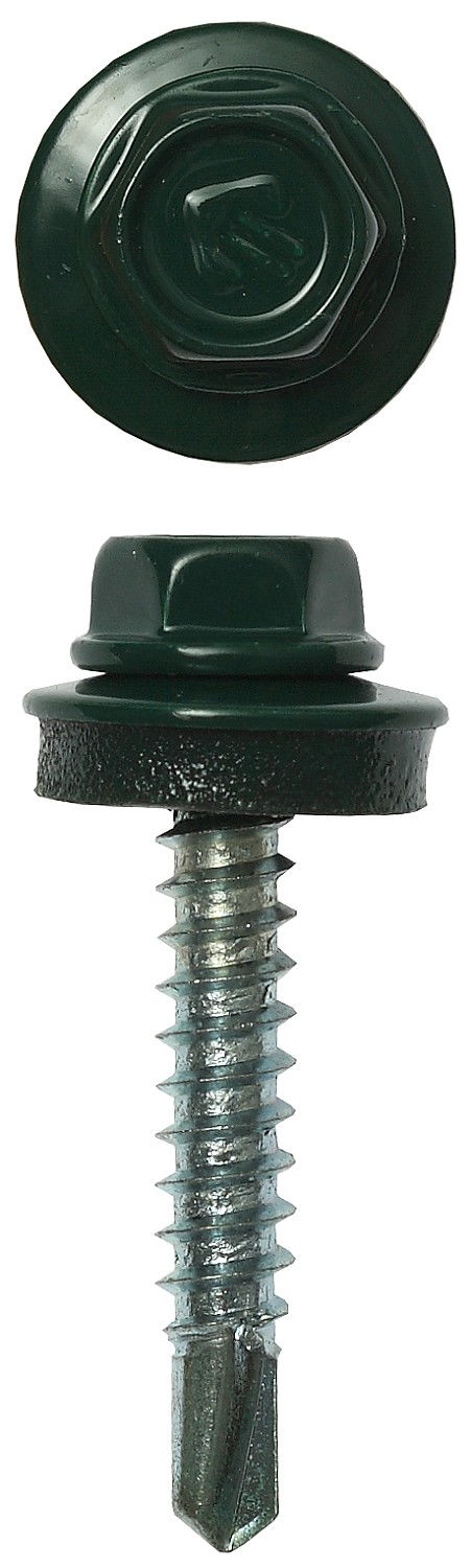 Саморез кровельный 35 х 4.8 мм, RAL 6005 зелёный насыщенный, 380 шт Профессионал СКД ЗУБР 4-300315-48-035-6005