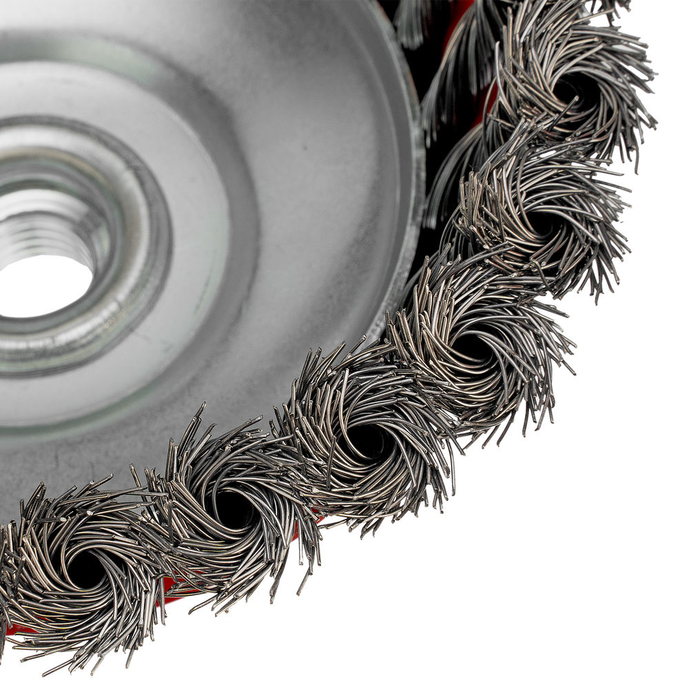 Щетка для УШМ, 100 мм, М14, чашка, крученая проволока 0.35 мм Matrix (74615)