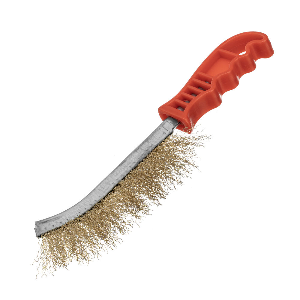 Щетка металлическая латунированная, пластиковая ручка Matrix (74827)