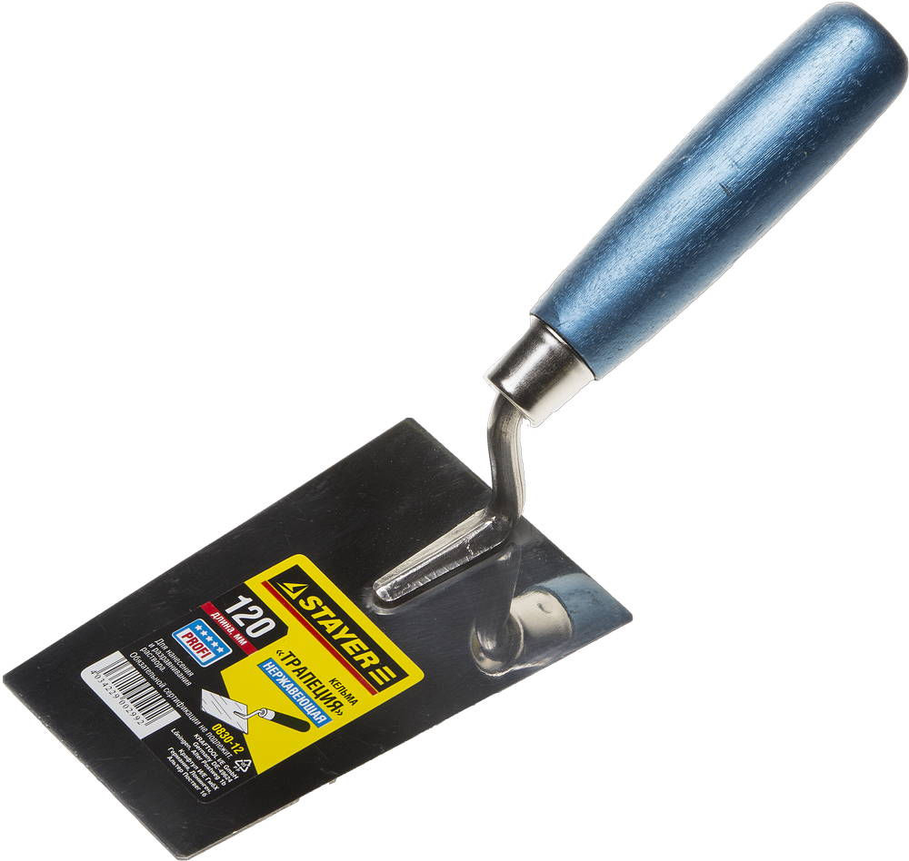 Кельма трапеция 120 мм, нержавеющее полотно, деревянная рукоятка Professional STAYER 0830-12