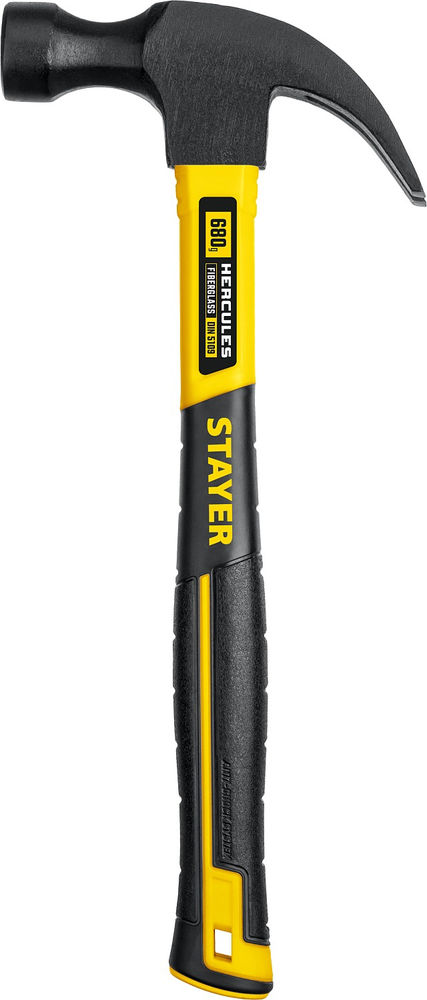 Молоток-гвоздодёр столярный Fiberglass, 680 г, с фиберглассовой рукояткой STAYER Professional 2026_z02
