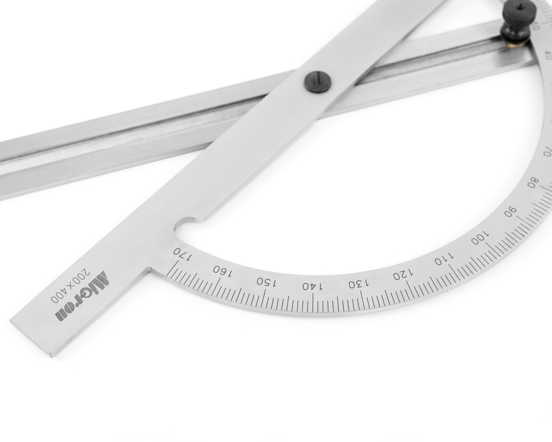 Угломер-транспортир мод. УТ 10-170° (200x400мм 1°) регулир.рейка (ГРСИ №93019-24) Мicron