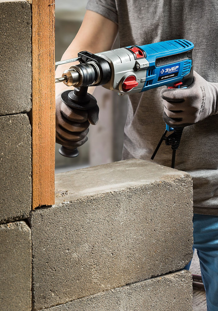 Дрель ударная 850 Вт 13 мм 2 скорости мет. корпус кейс Профессионал ЗУБР ДУ-П850-2 ЭРМК