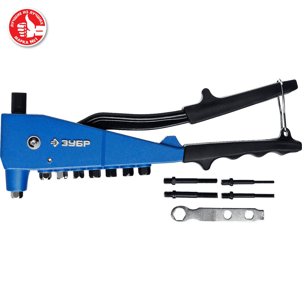 Комбинированный литой заклепочник К-М6, 2 вида заклёпок, в кейсе ЗУБР Профессионал 31196_z01