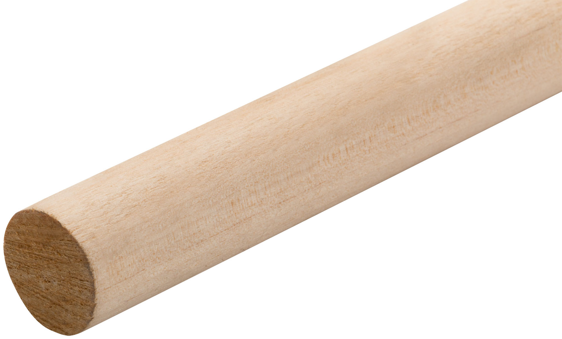 Черенок березовый для щеток, грабель, мётл, диам. 25 мм, L=1200 мм, первый сорт (76908)