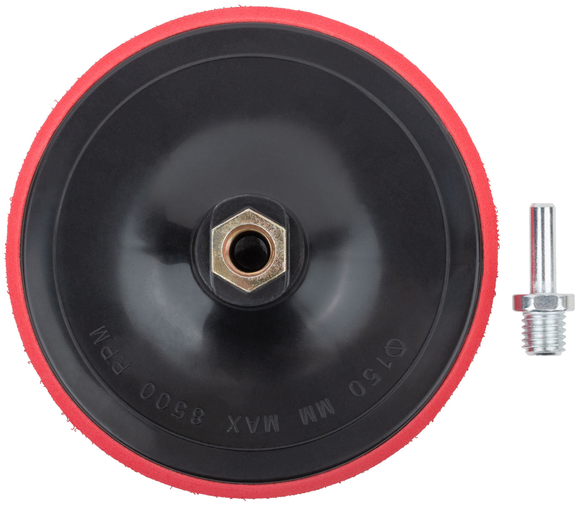 Диск шлифовальный с липучкой, гайка М14 + переходник для дрели, 150x10 мм (39622)