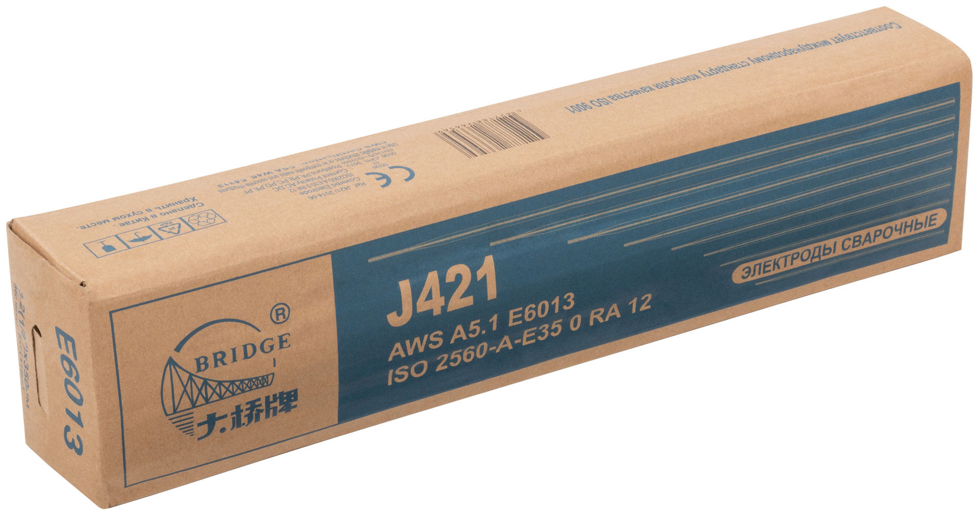 Электроды J421 Bridge (аналог ОК46) для низкоуглеродистых сталей 3,2 мм х 350 мм (коробка 5 кг) (81797)