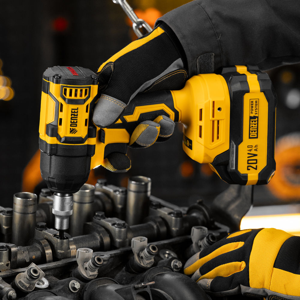 Гайковерт ударный аккумуляторный бесщет. CIWH-BL-20-500, Li-Ion, 20 В// Denzel (26524)