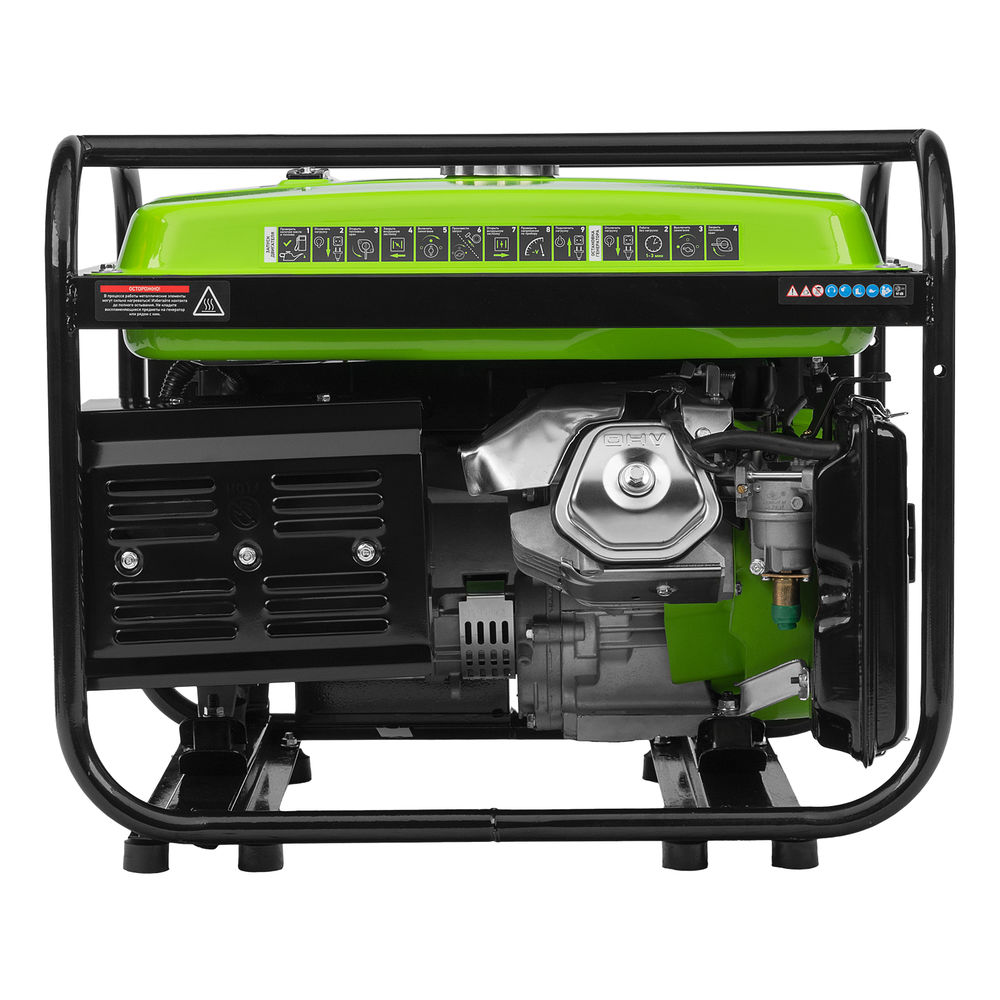 Генератор бензиновый БС-8000Э, 6,6 кВт, 230В, четырехтактный, 25 л, электростартер Сибртех (94549)