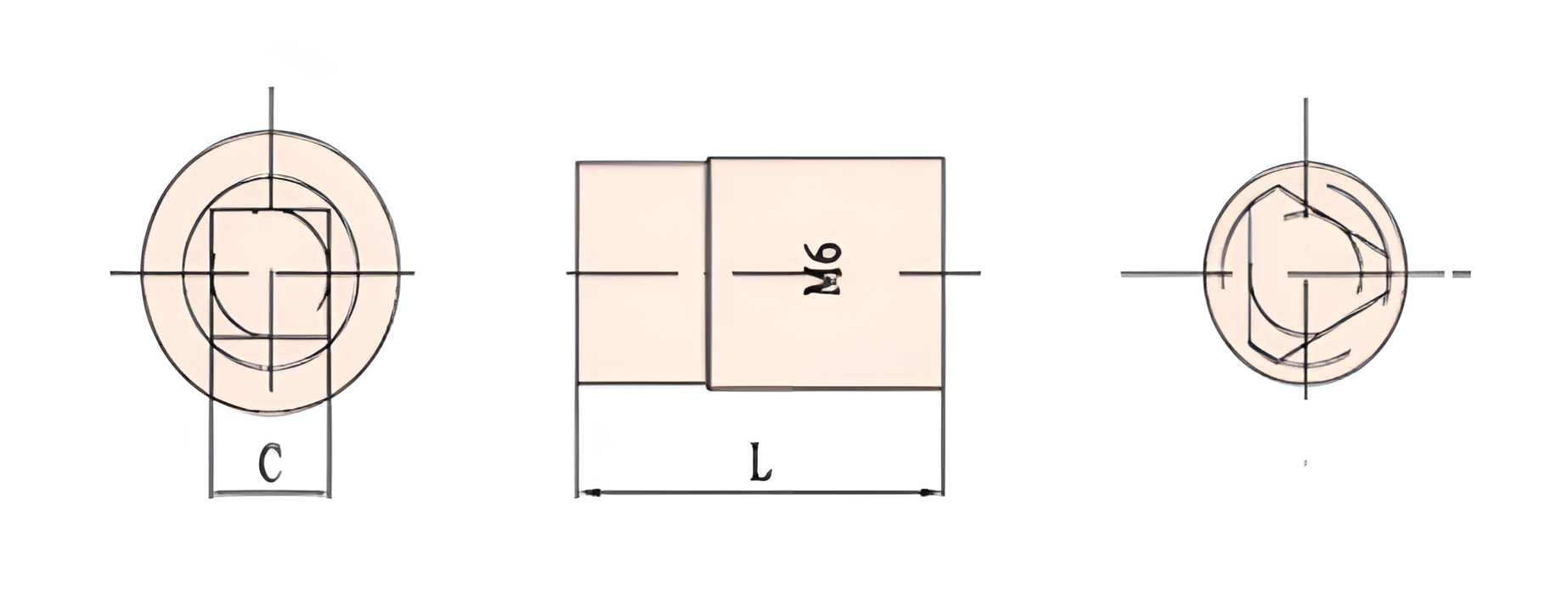Головка торцевая трехгранная М12 искробезопасная (1/2)111B-1008 BeCu, HORTZ