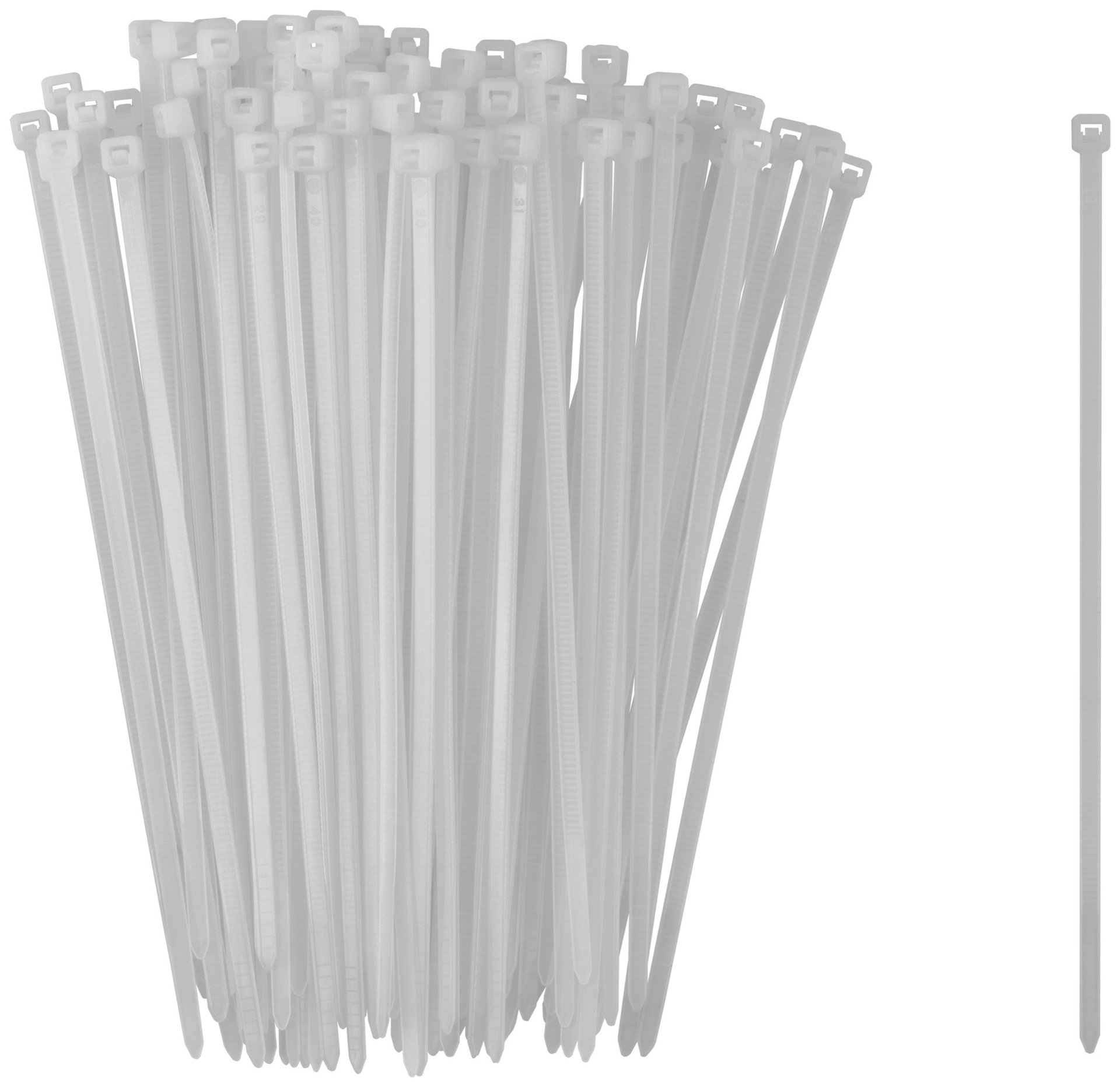 Хомуты нейлоновые для проводов, белые 100 шт., 3,6х150 мм (60368)