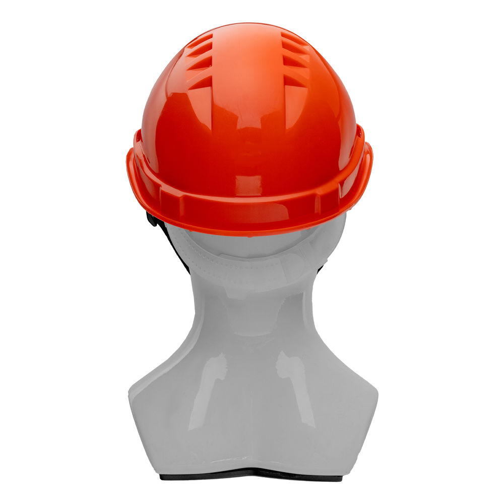 Каска защитная из ударопрочной пластмассы, оранжевая Сибртех (89113)