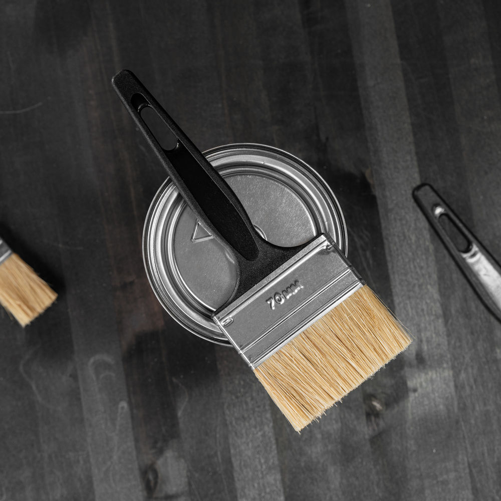 Кисть флейцевая Стандарт, 70 х 6 мм, натуральная щетина, пластиковая ручка Сибртех (82506)