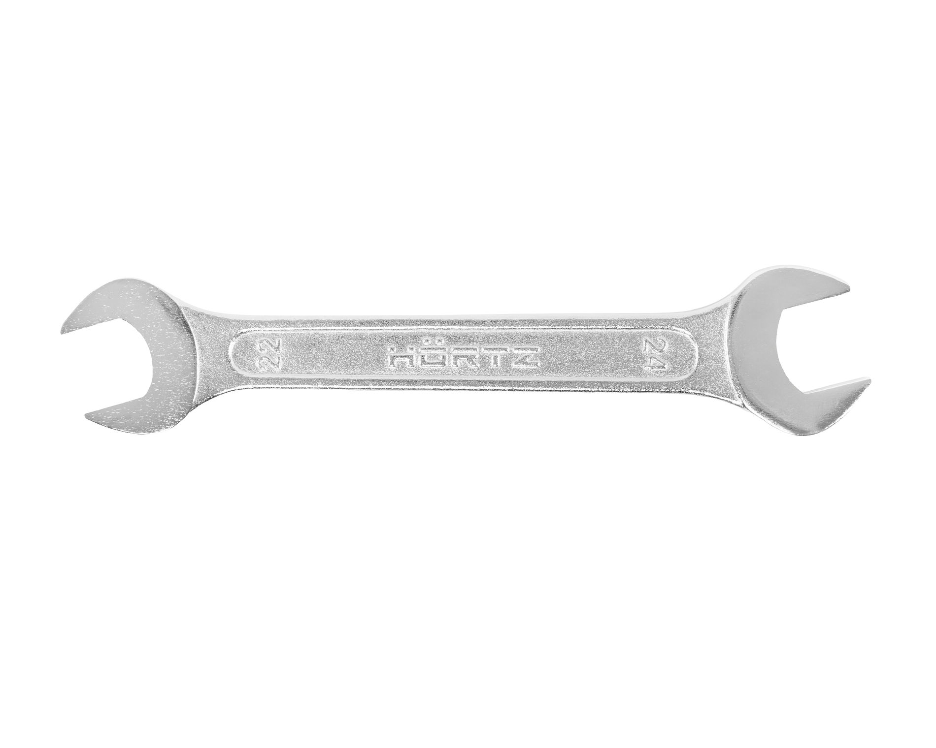 Ключ гаечный рожковый двусторонний 22х24 хромированный на подвесе HORTZ