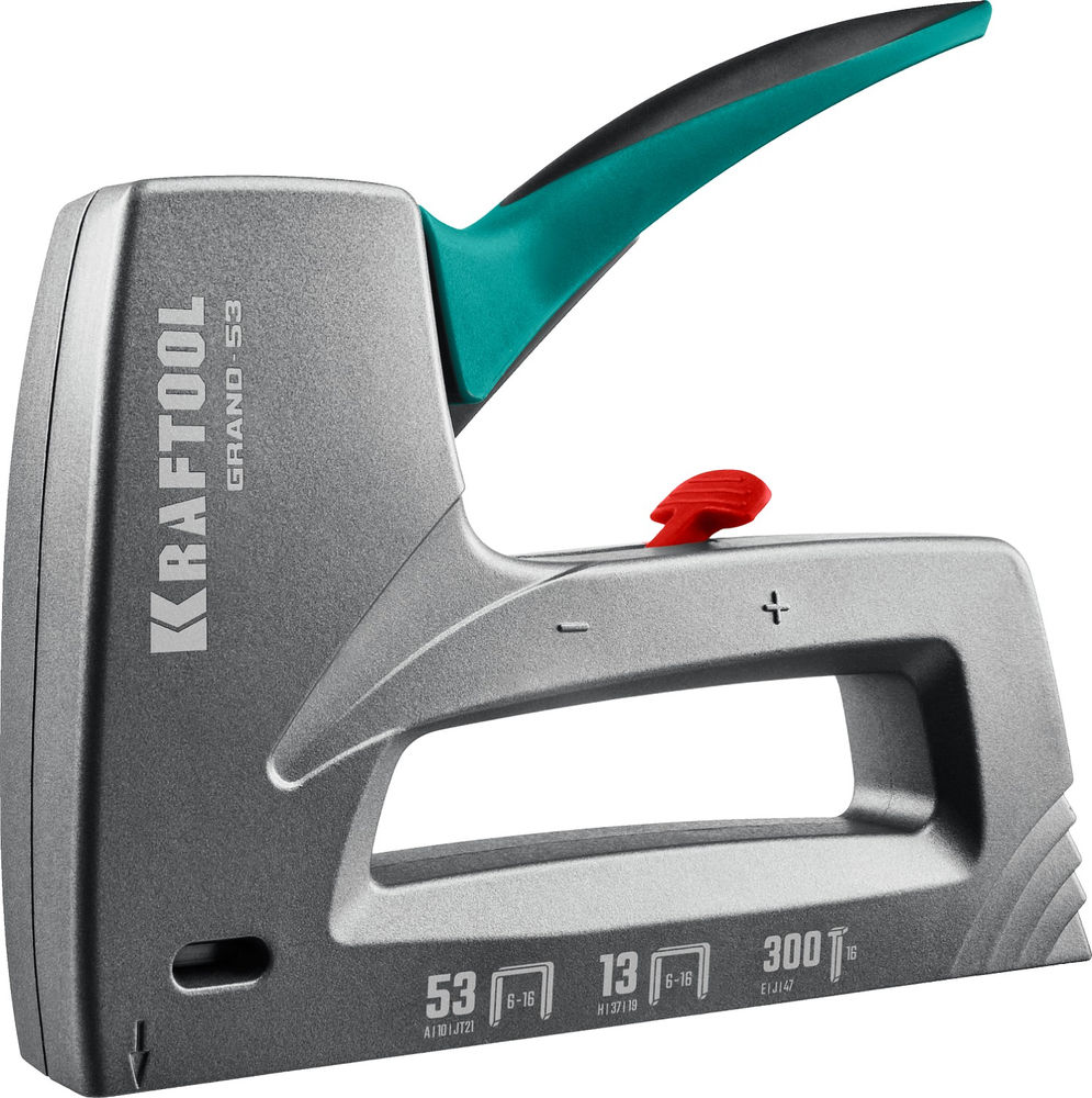 Алюминиевый рессорный степлер GRAND-53, тип 53 (A/10/JT21) 23GA (6 - 16 мм)/13/300 KRAFTOOL 3193