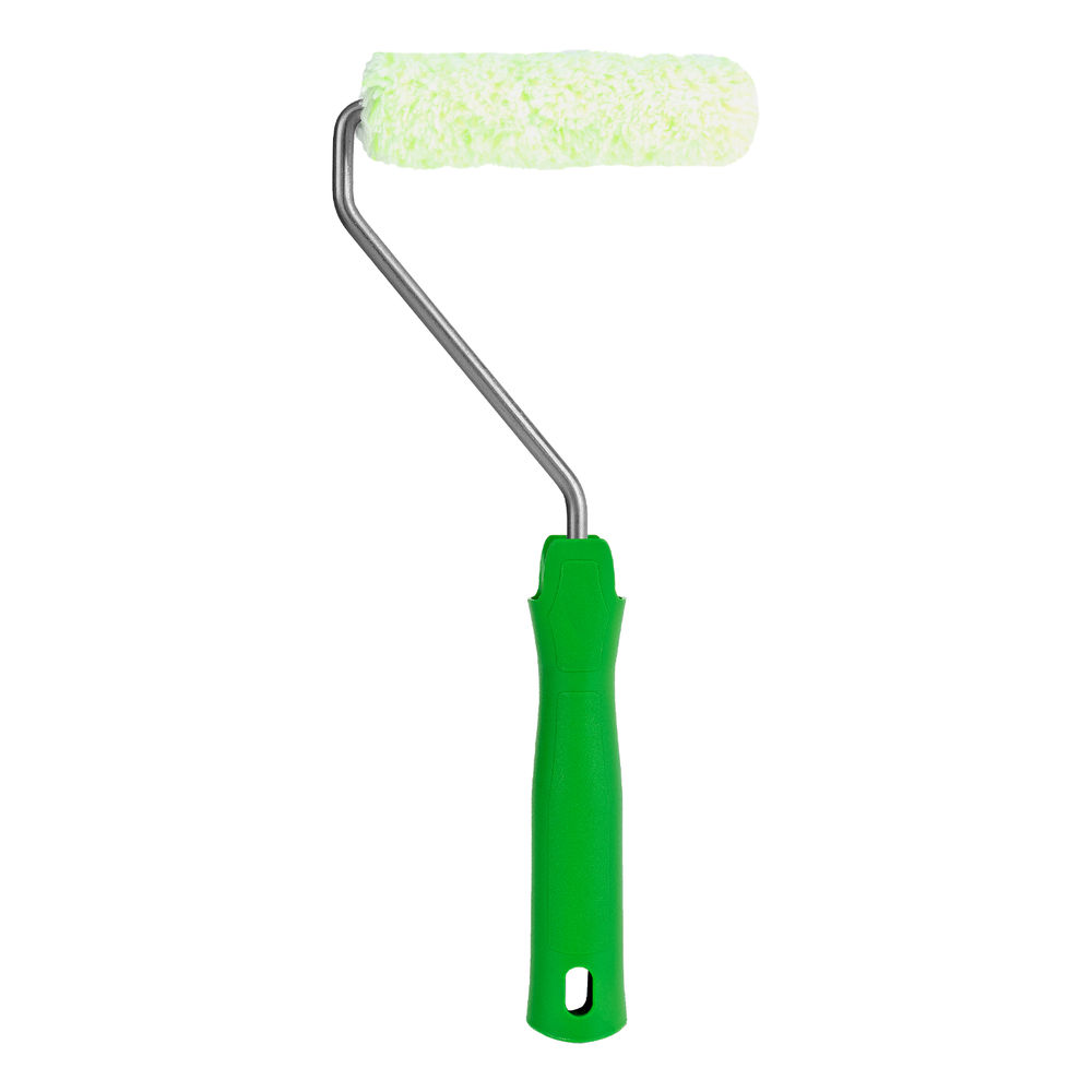 Мини-валик в сборе Работы с древесиной, 110 мм, ворс 12 мм, D 16 мм, D ручки 6 мм, микроволокно Сибртех (80596)