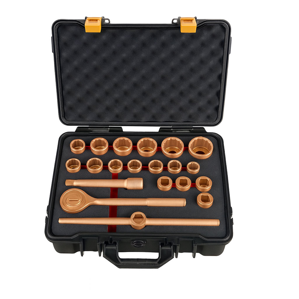 Набор торцевых головок искробезопасных 3/4, 21 предмет AlCu, HORTZ