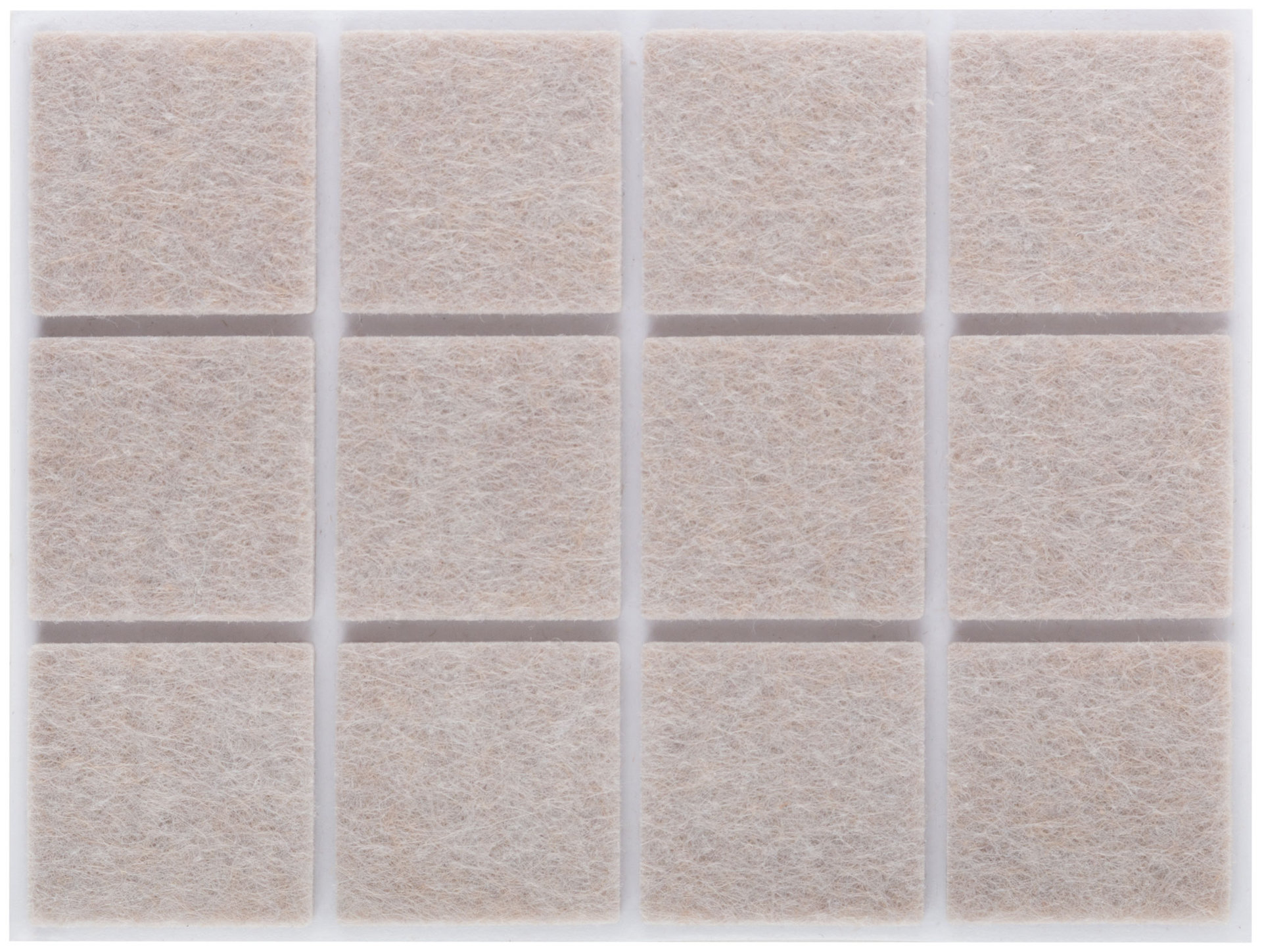 Подкладки для мебели самоклеющиеся квадратные 25 х 25 мм, 12 шт., войлок (67531)