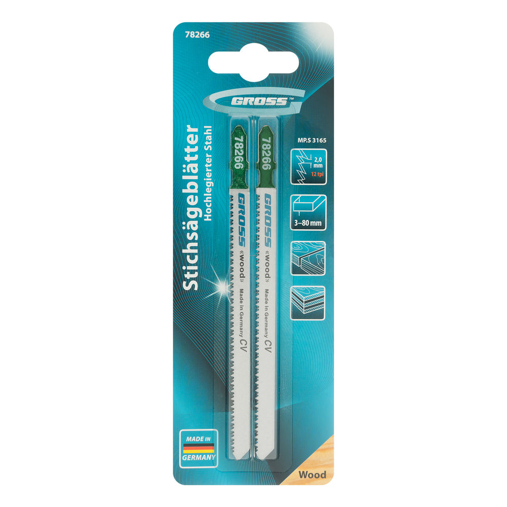 Полотна для электролобзика по дереву, 2 шт, ( 3165 ) Gross