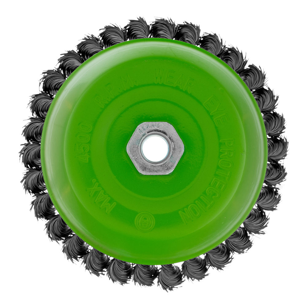 Щетка для УШМ, 150 мм, М14, чашка, крученая проволока 0.5 мм Сибртех (746297)