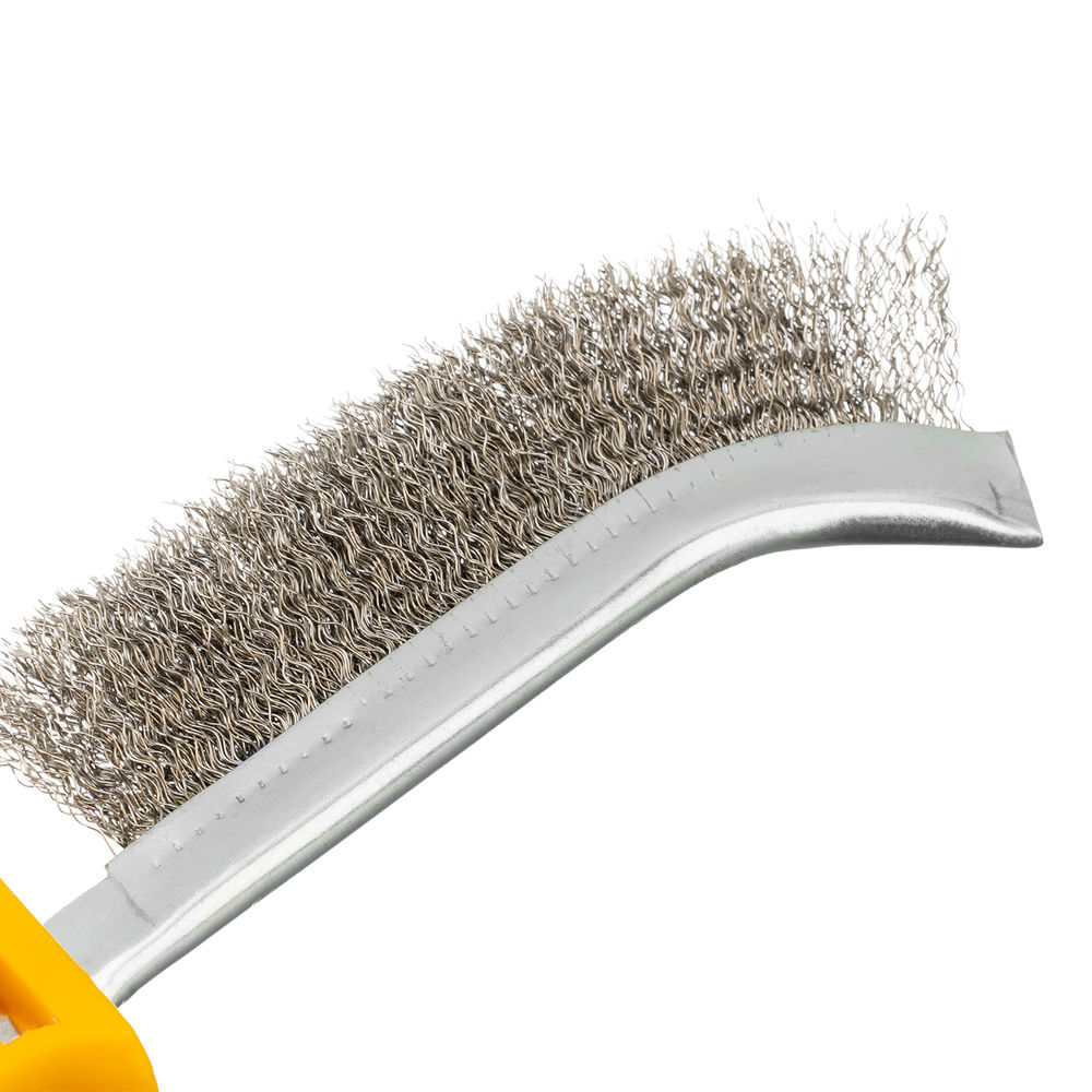 Щетка металлическая с пластмассовой ручкой, нержавеющая проволока DENZEL (748287)