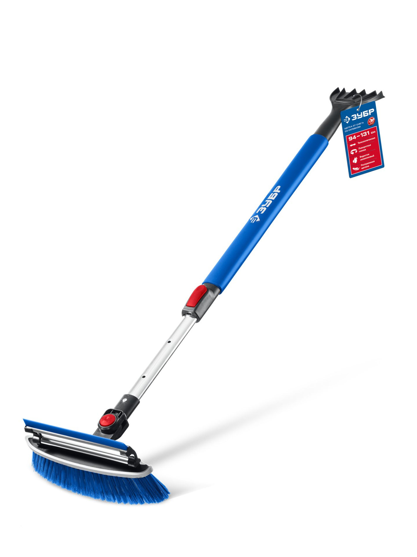 Щетка телескопическая с поворотной головой и водосгоном от снега автомобильная 940-1310 мм ЗУБР Профессионал 61063