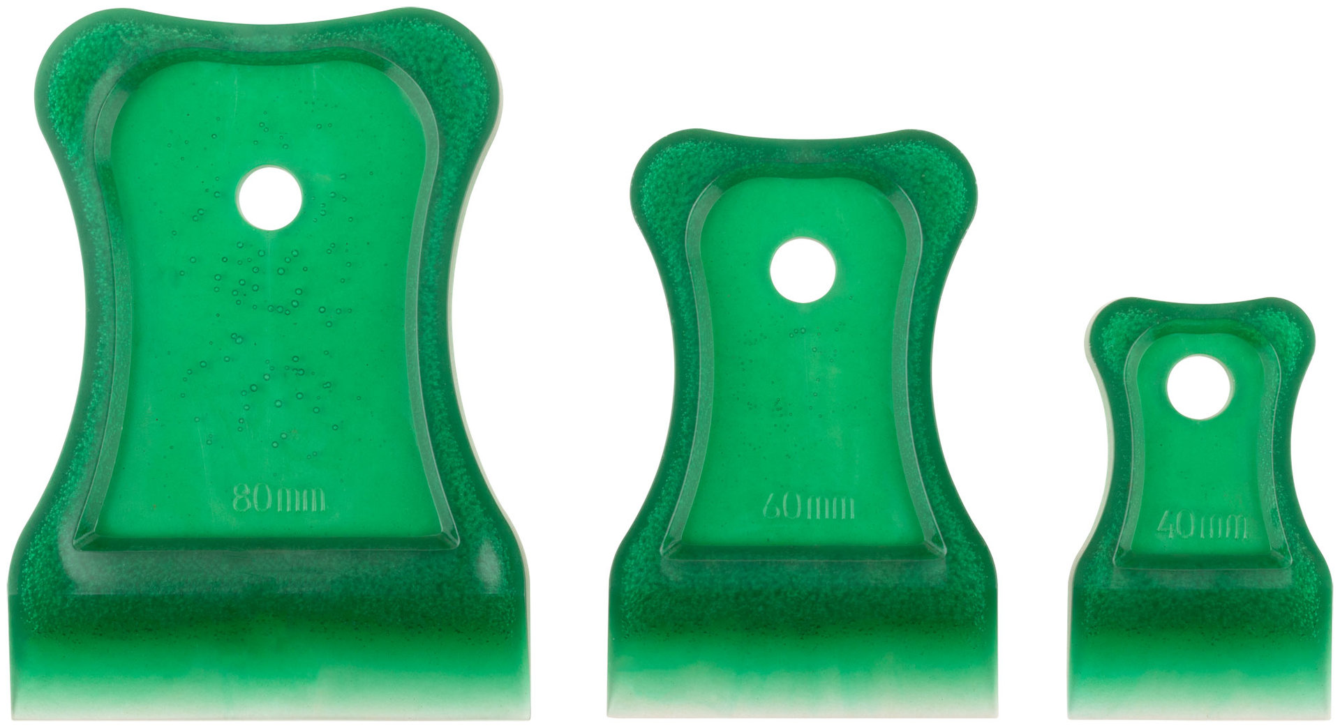 Шпатели, мягкий пластик, 40/60/80 мм, набор 3 шт., цветные (06881)