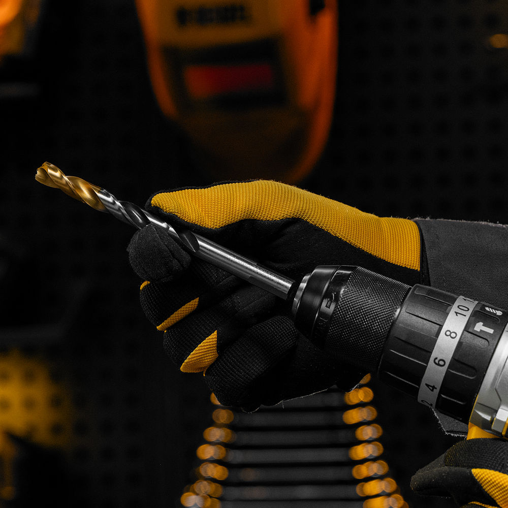 Сверло спиральное по металлу 10 x 133мм, Р6М5, Golden Tip, многогранная заточка Denzel (718285)