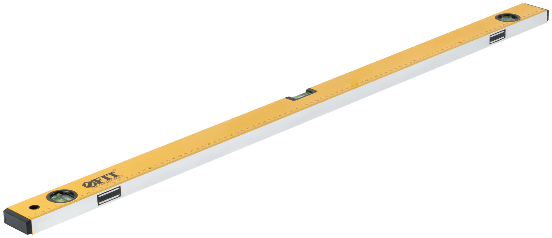 Уровень Старт, 3 глазка, желтый корпус, фрезер. рабочая грань, магниты, шкала 1000 мм (18134)