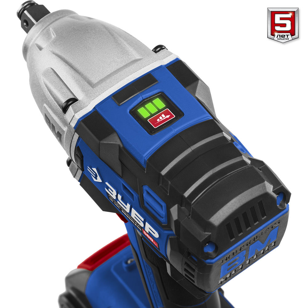 Гайковерт бесщеточный 20 В, 500 Н·м, 2 АКБ 4 А·ч, кейс ЗУБР Т7 Профессионал GB-500-42