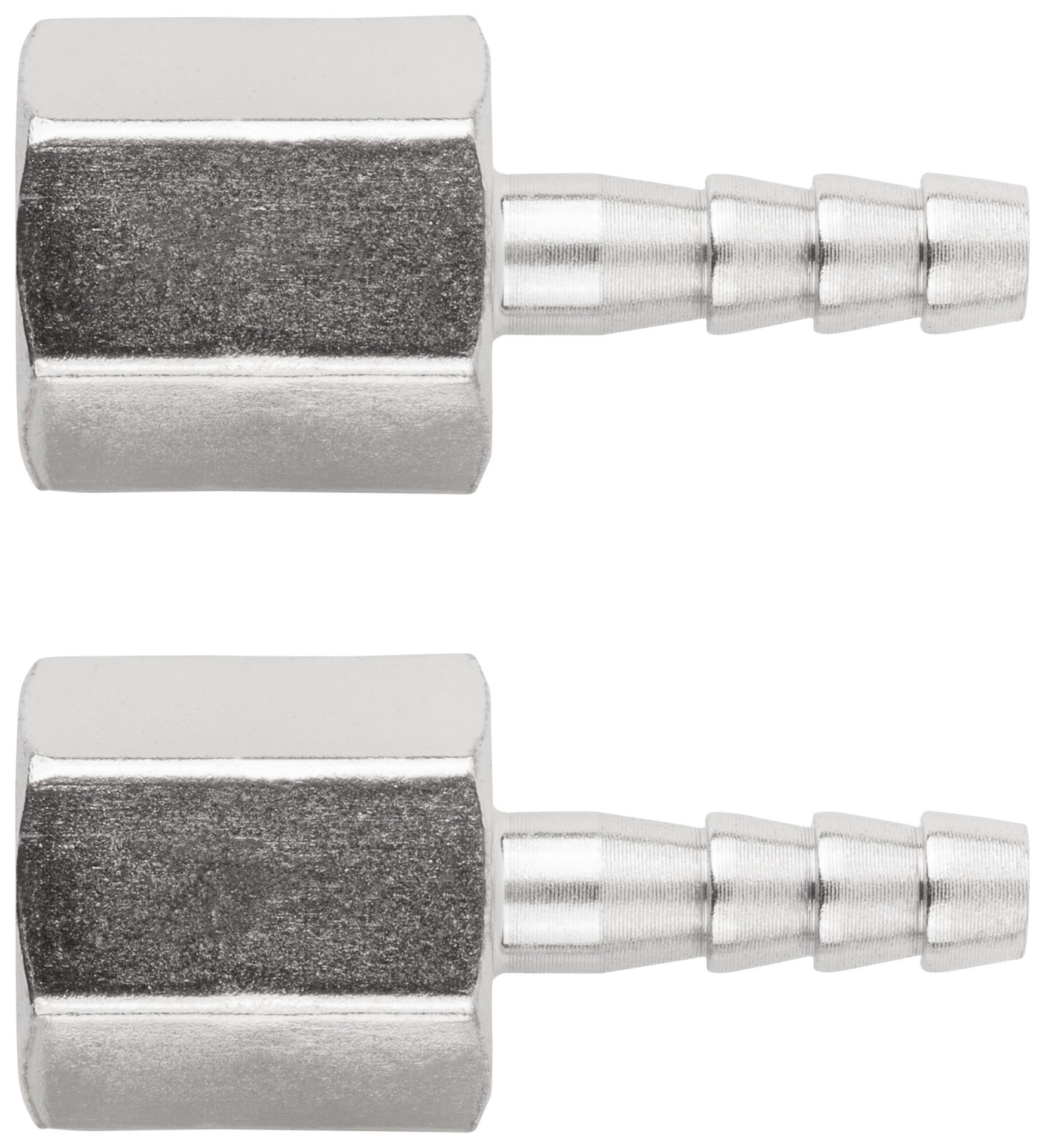 Адаптеры-соединители елочка 6 мм - внутренняя резьба 1/4, 2 шт. (81274)