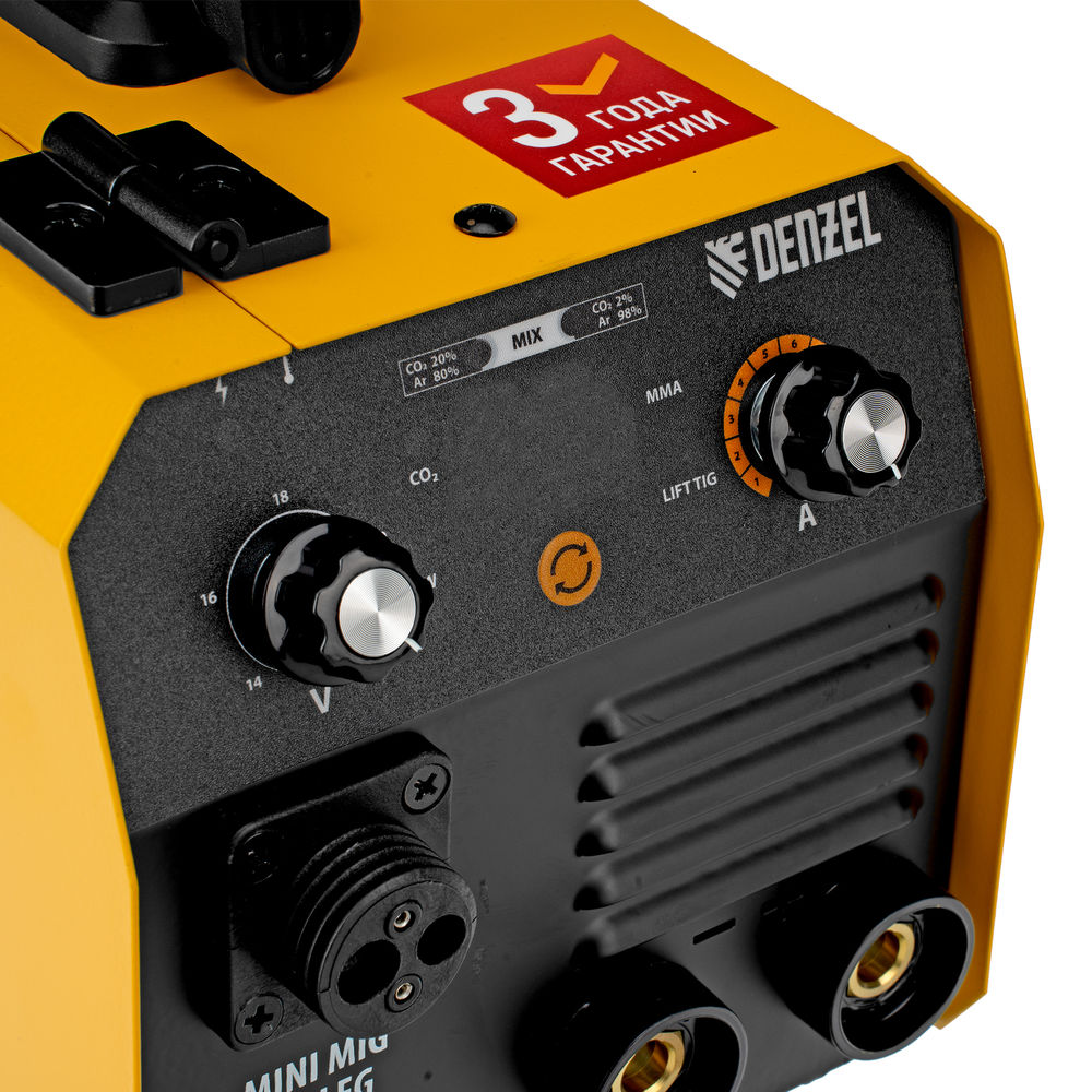 Аппарат инвертор. полуавтомат. сварки Mini MIG-140LFG, 140 А, ПВ 60%// Denzel (94305)