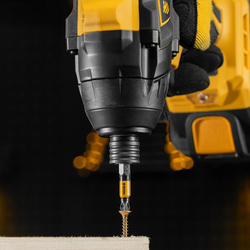 Бита PZ2х50, сталь легированная S2, 10 шт., круглый профиль, отрывная упаковка, , Е 6,3 Denzel (11680)