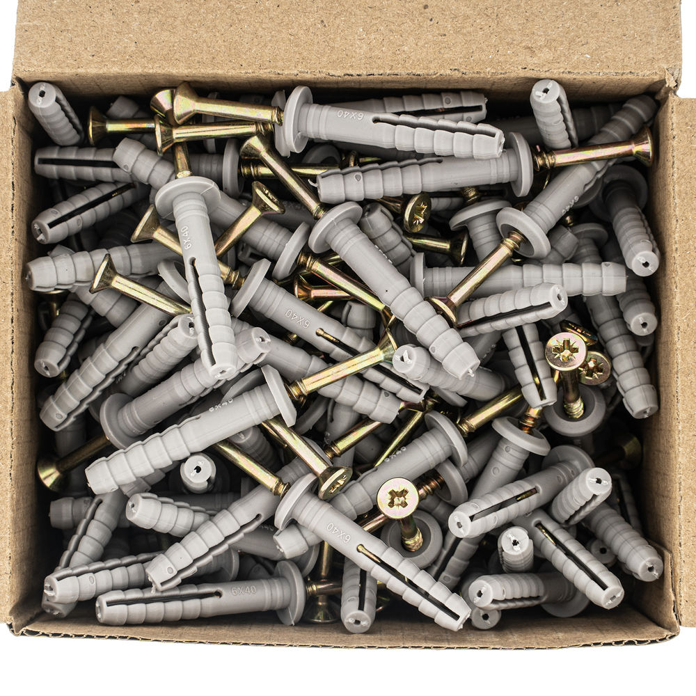 Дюбель-гвоздь полипропиленовый грибовидный бортик 6 x 40 мм, 200 шт Сибртех (42156)