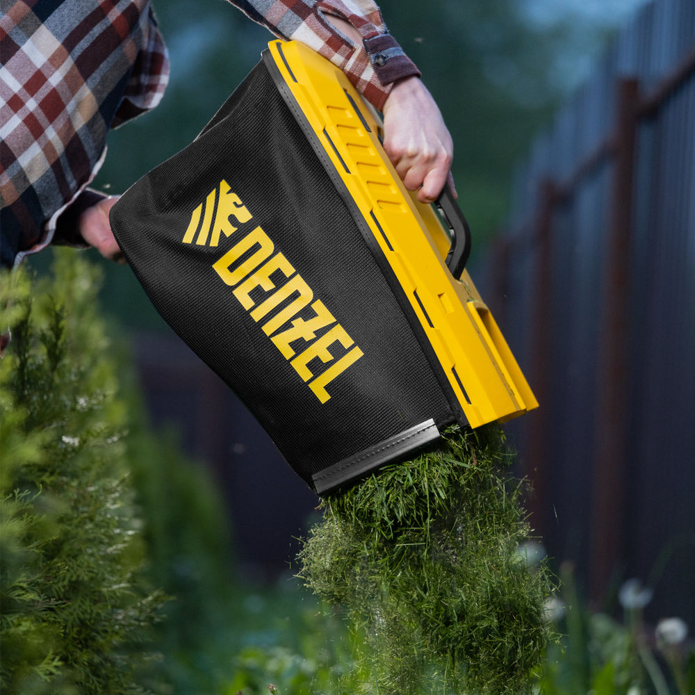 Газонокосилка электрическая GMC-1800, шир. 38см, 1800 Вт, 6 уров., травосб. 35 л Denzel (96629)