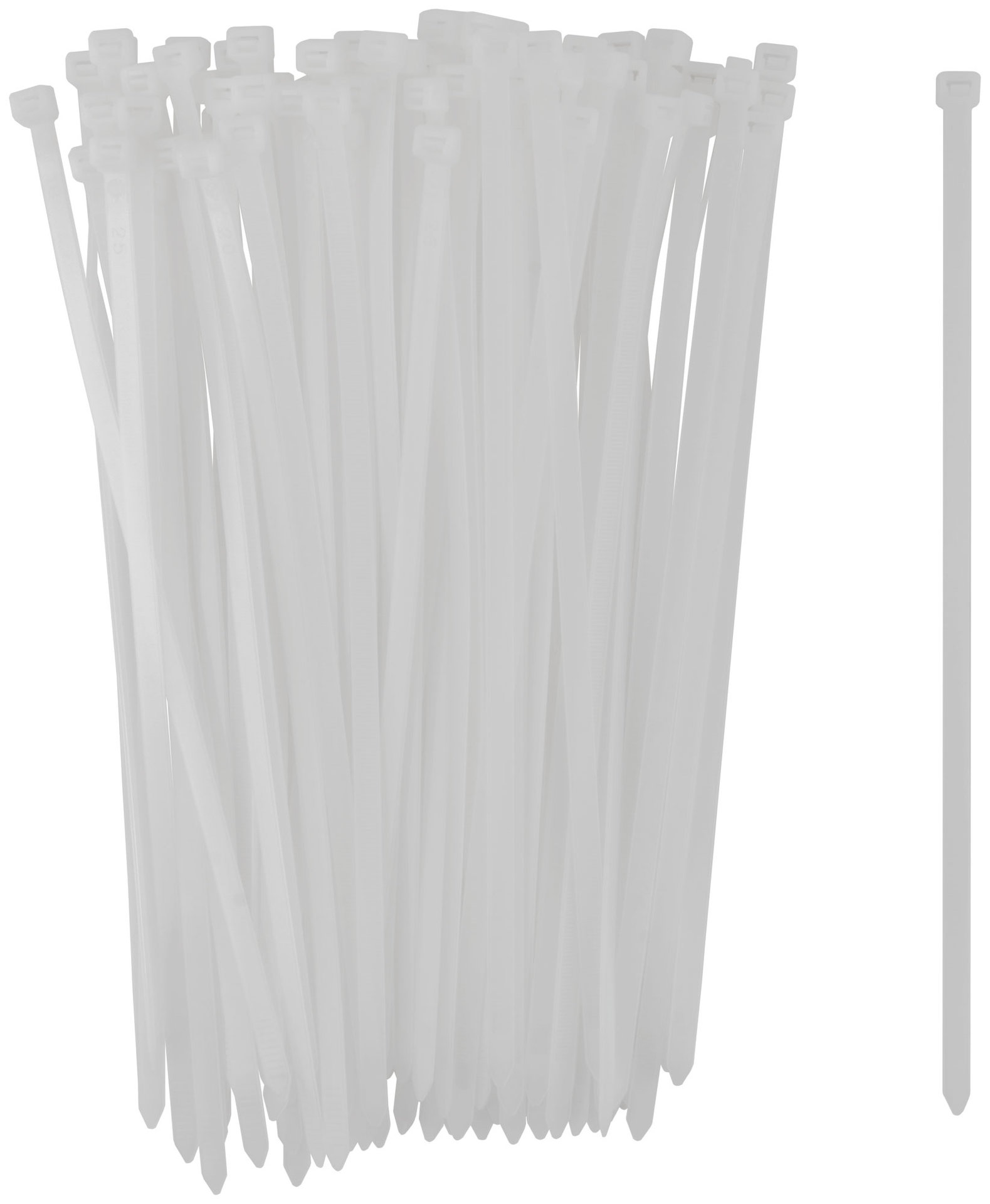 Хомуты нейлоновые для проводов, белые 100 шт., 7,6х300 мм (60381)