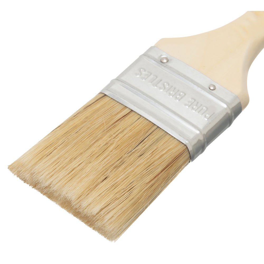 Кисть плоская Евро 1.5, натуральная щетина, деревянная ручка MTX (83052)