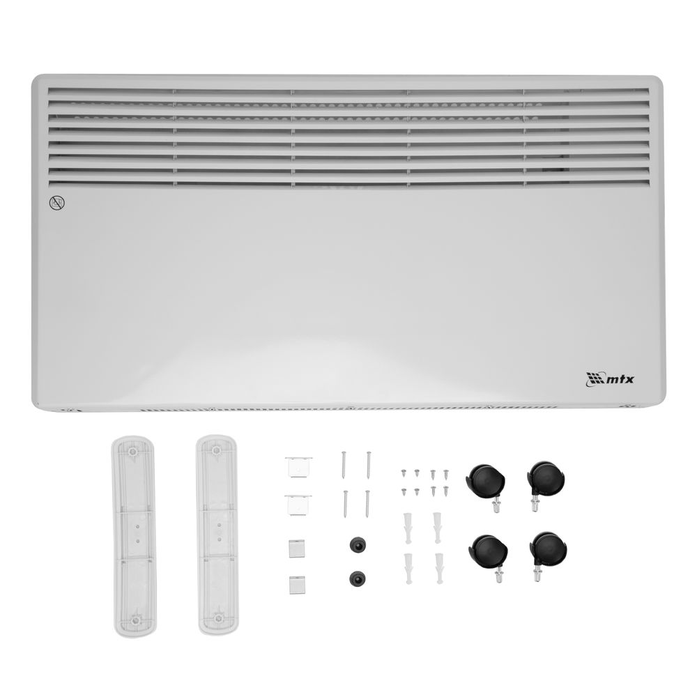 Конвектор электрический CH-2000, 2000 Вт, X-образный нагреватель, термостат, колеса MTX (98107)