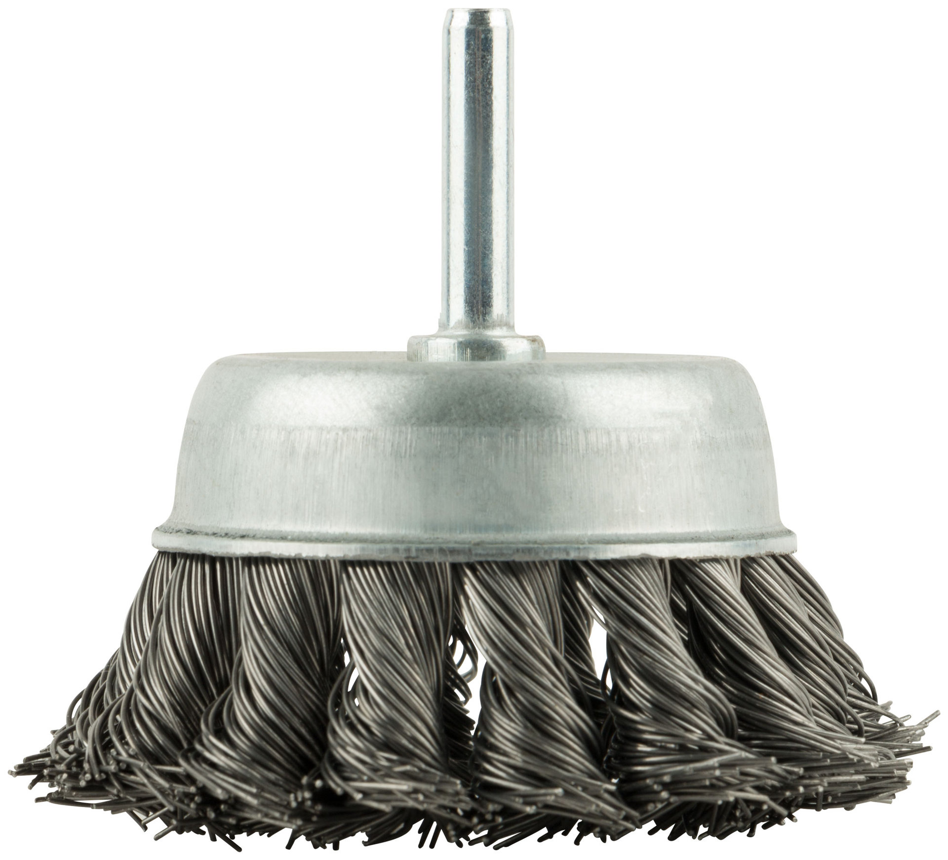 Корщетка чашечная, со шпилькой, стальная витая проволока 65 мм (38477)