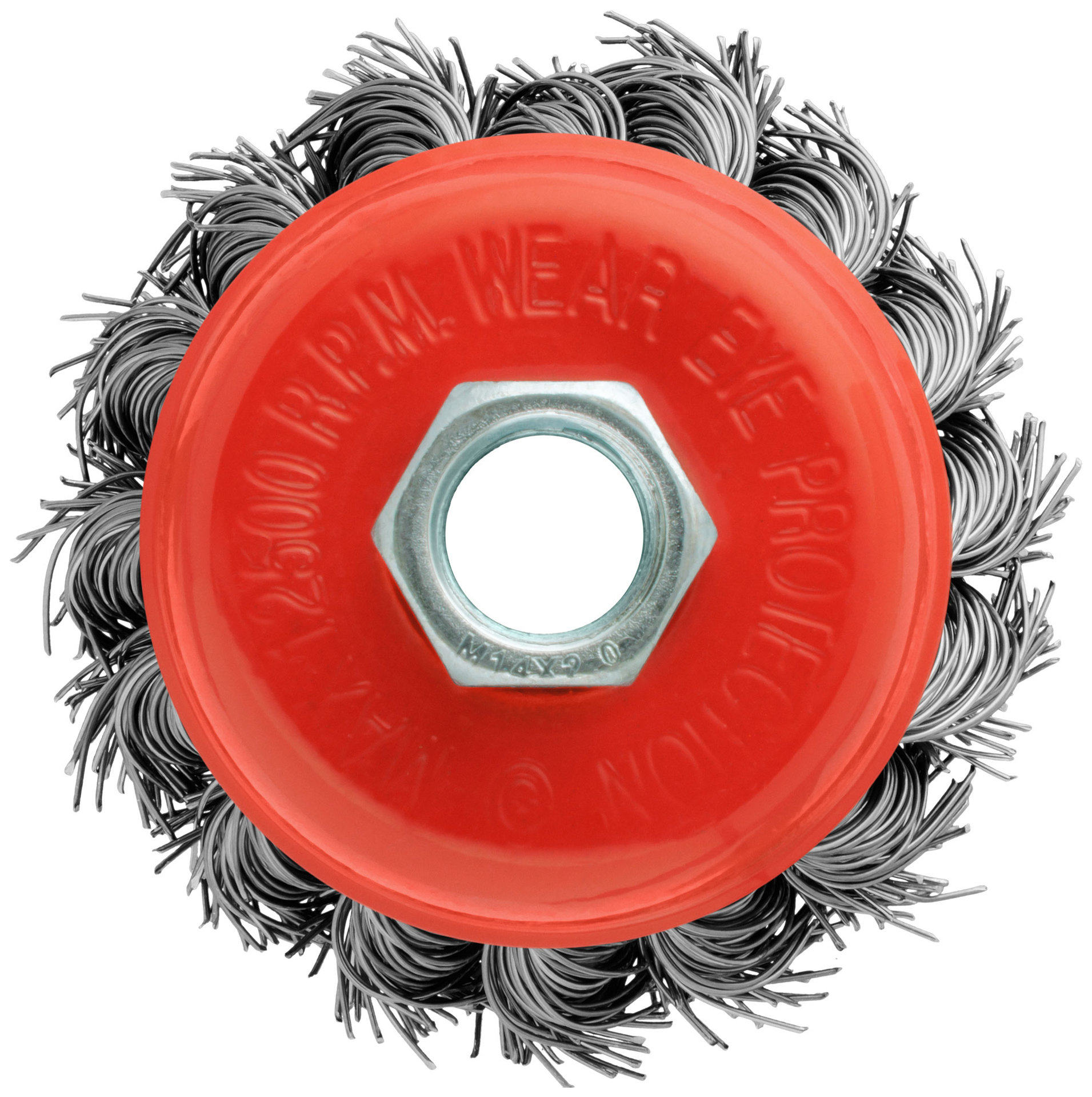 Корщетка-чашка, гайка М14, стальная витая проволока 65 мм, блистер (39096)