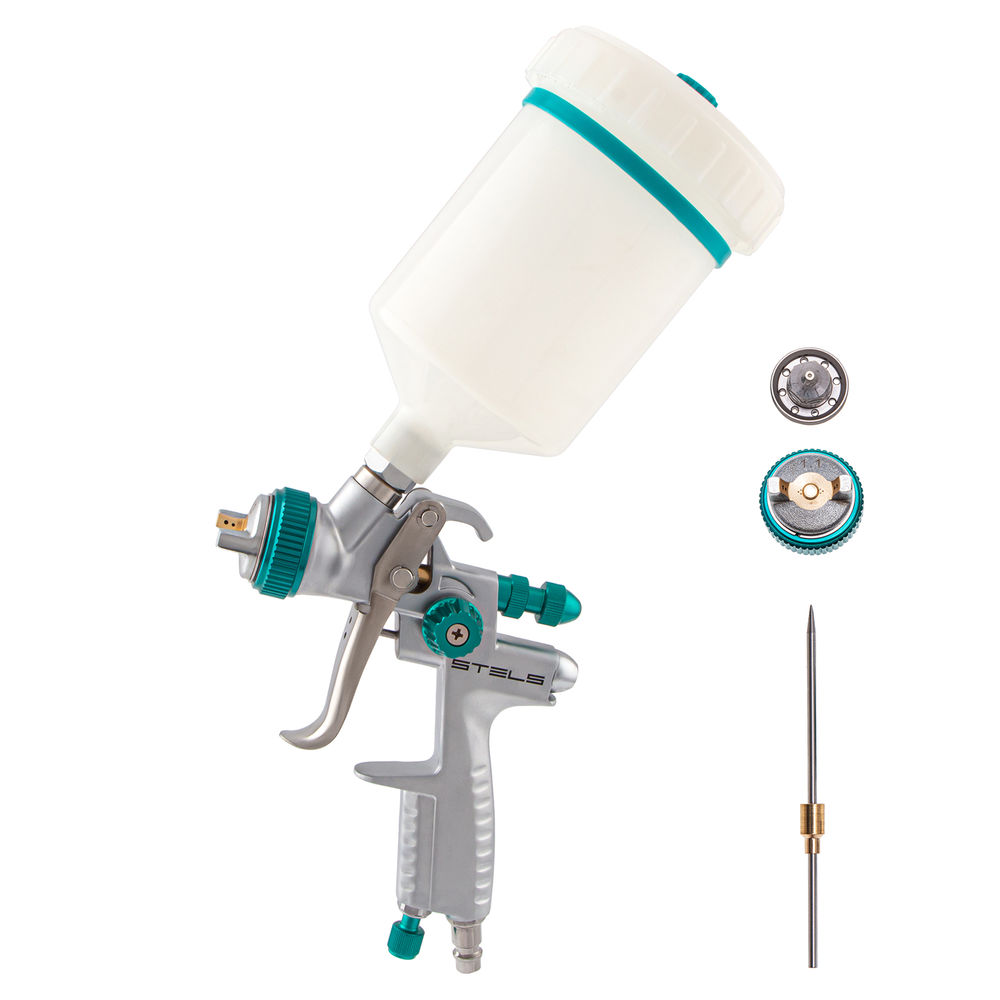 Краскораспылитель AG 901 LVMP профессиональный, гравитационного типа, сопло 1.3 и 1.1 мм Stels (57365)