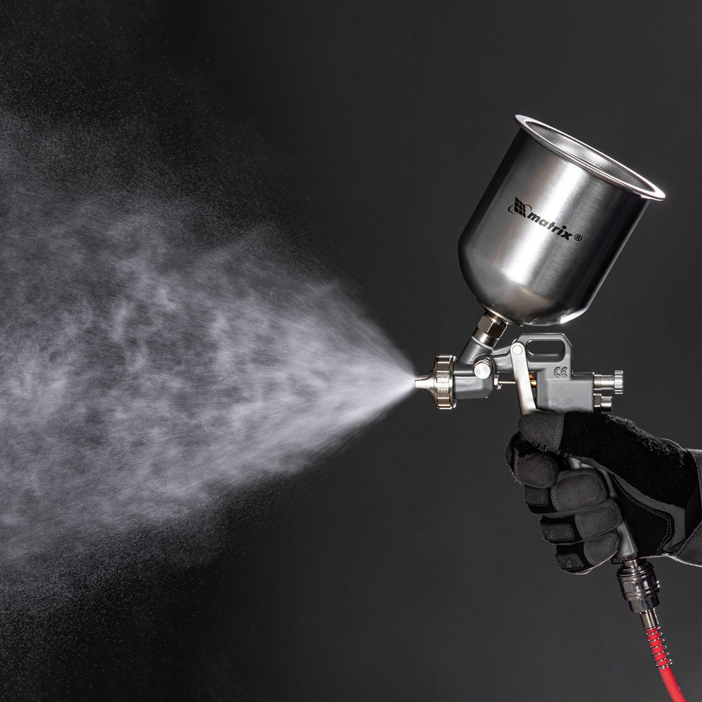 Краскораспылитель пневматический с верхним бачком V 1, 0 л, сопло D 1.2, 1.5 и 1.8 мм Matrix (57315)