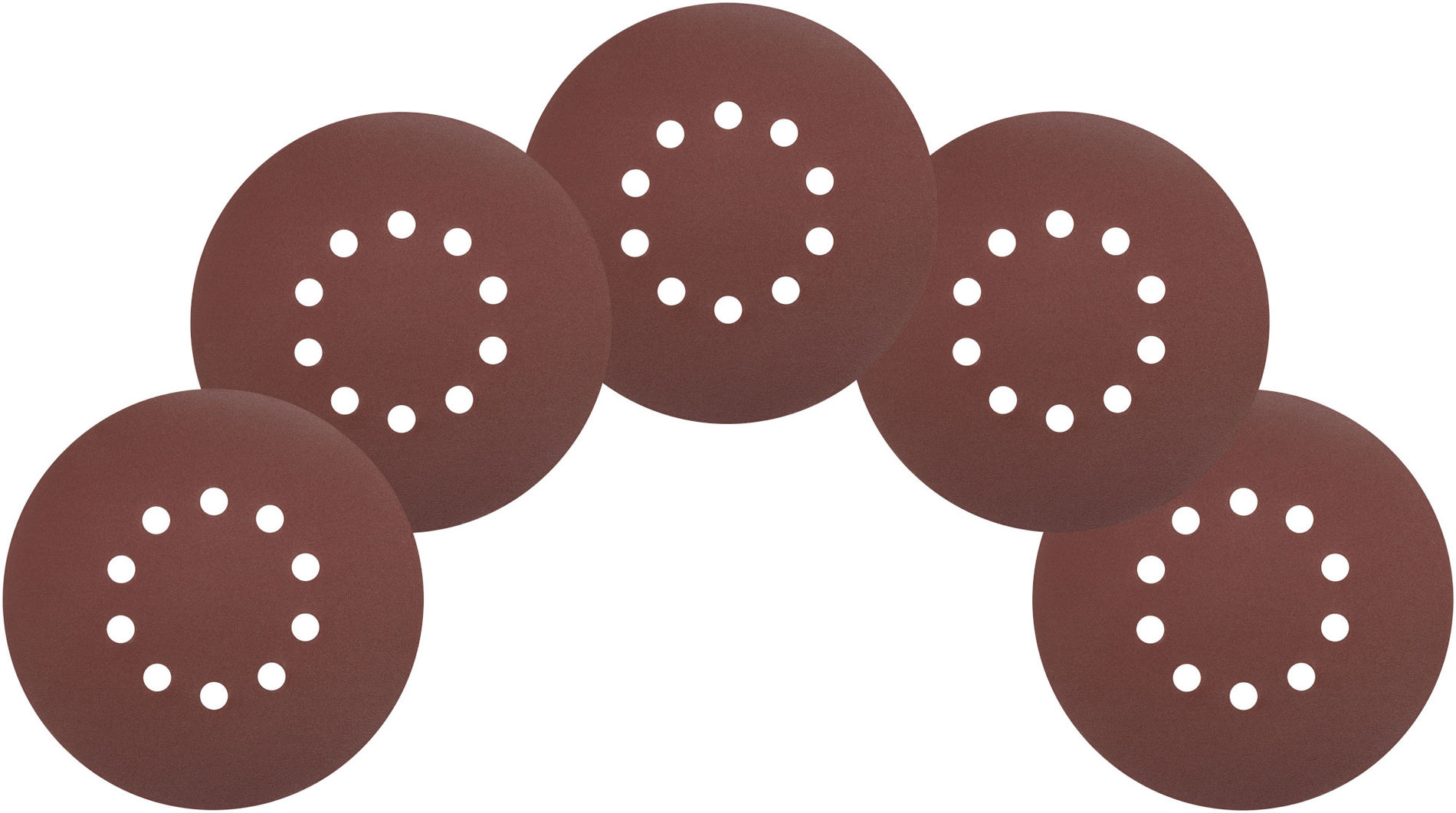 Круги шлифовальные с отверстиями (липучка), алюминий-оксидные, 225 мм, 5 шт. Р 150 (39897)