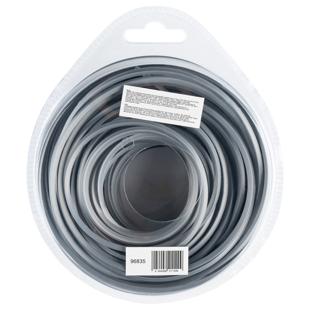 Леска для триммера армированная алюминием квадратная, 2,7мм х 15м, блистер ALUFLEX Denzel (96835)