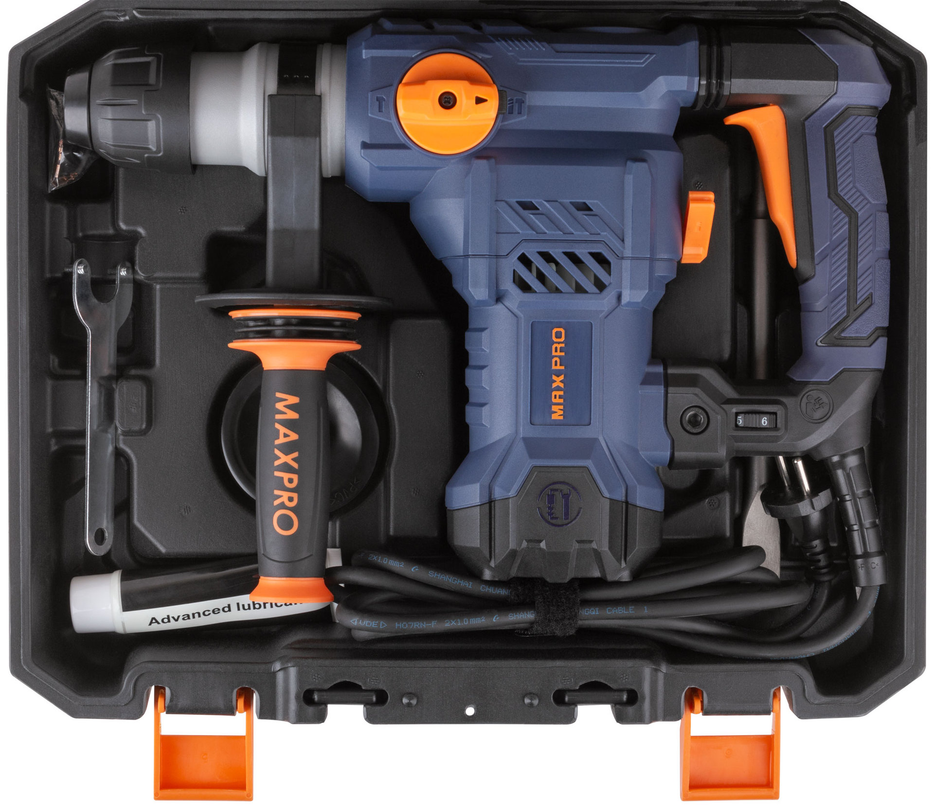 Перфоратор демонтажный 1500 Вт; 0-850 об/мин; 5,5 Дж; 3 режима; Д/Б/М-42/32/13; 5,2 кг; SDS-PLUS; антивибрационная ручка; резиновые вставки MAX-PRO 85094