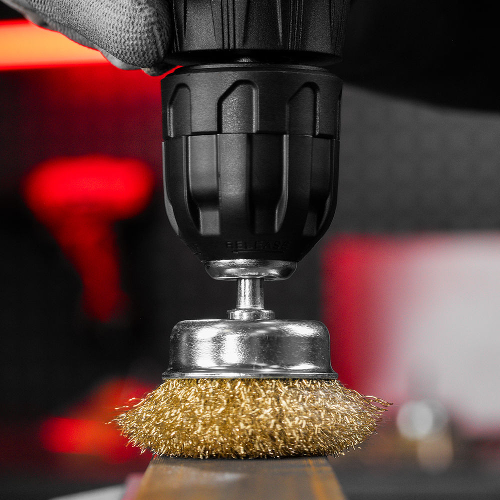 Набор щеток для дрели, 3 шт, 1 плоская, 65 мм, 50 мм чашка, ручная металлическая Matrix (74484)