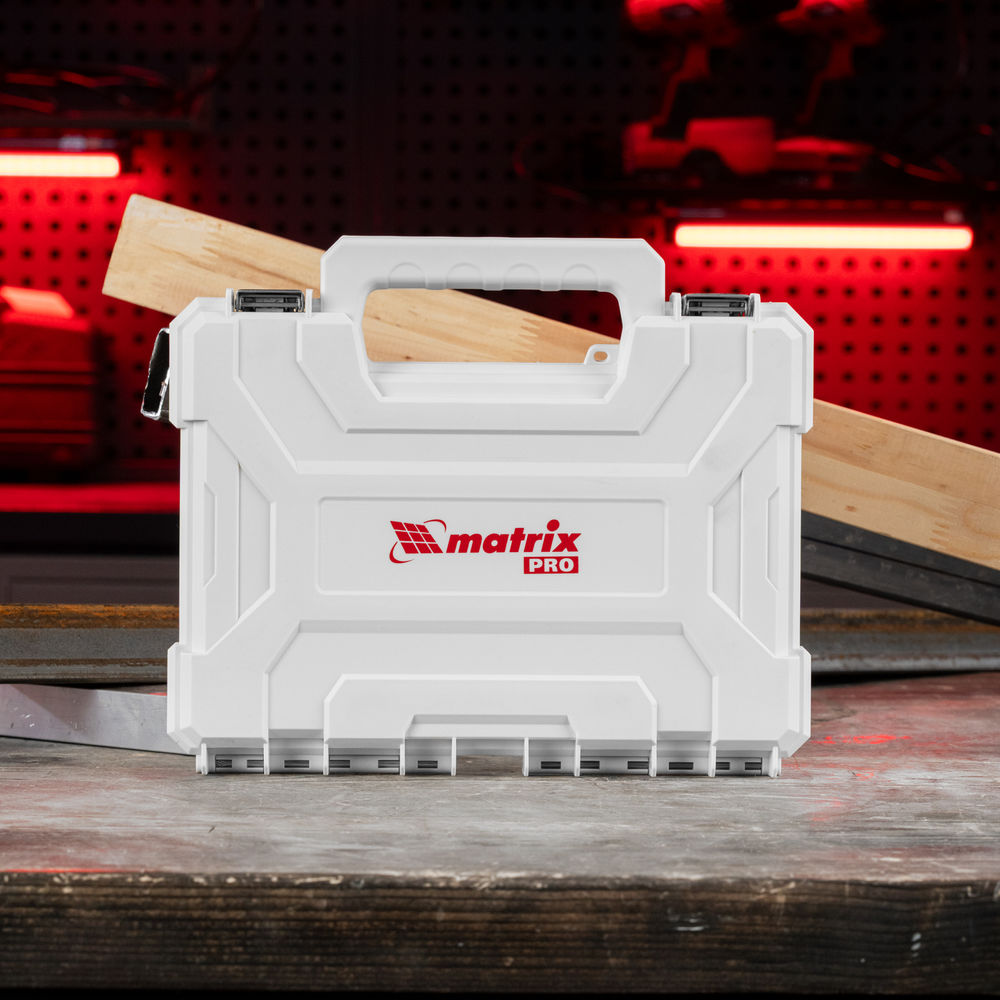 Набор сверл комбинированный, сверла по металлу 1-6.5 мм, бетону 4-8 мм, дереву 4-10 мм, перовые 16,22,25 мм, биты 20 шт, адаптер, головки 2 шт, зенковка, 50 предметов Pro Matrix (725650)