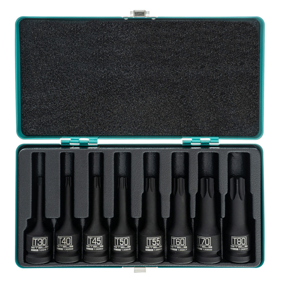 Набор ударных торцевых головок Torx 1/2, в кейсе, 8 шт. Stels
