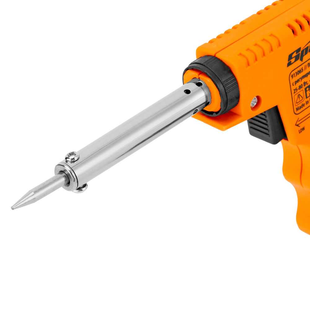 Паяльник-пистолет с регулировкой мощности 25-80 Вт, 220 В Sparta (913065)