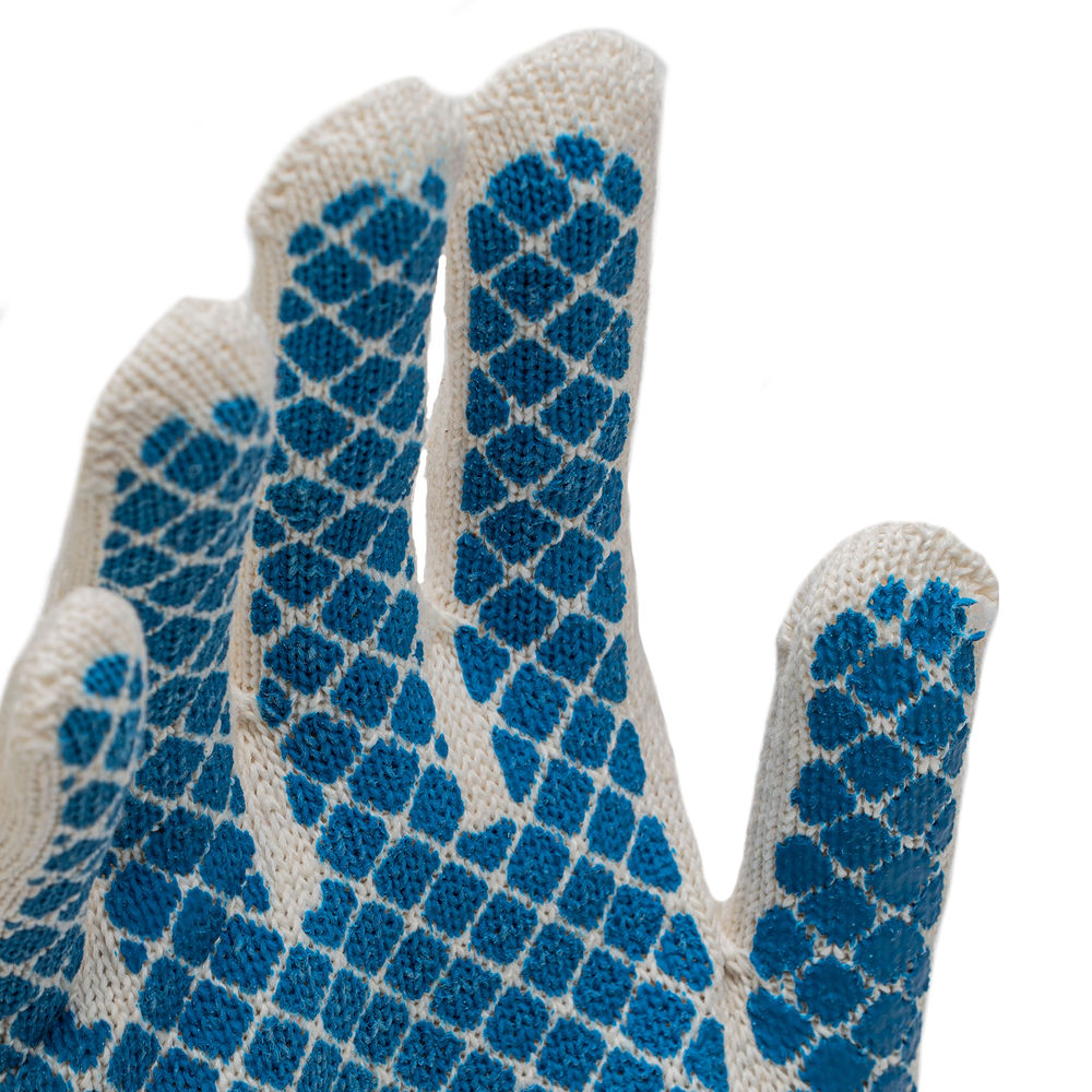 Перчатки х/б, ПВХ покрытие, Шахматный облив, 10 класс (67713)